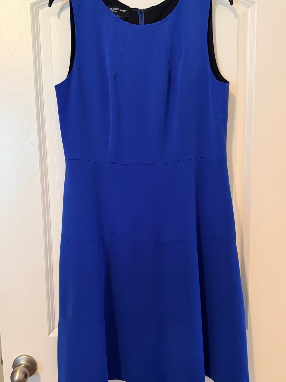 Jones New York Sleeveless Cobalt Blue A-Line Midi Dress